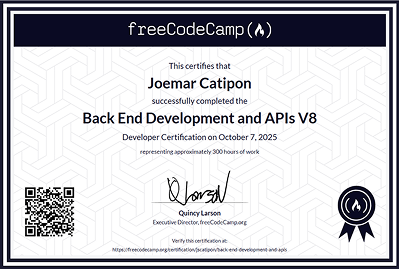 FreeCodeCamp Certificate